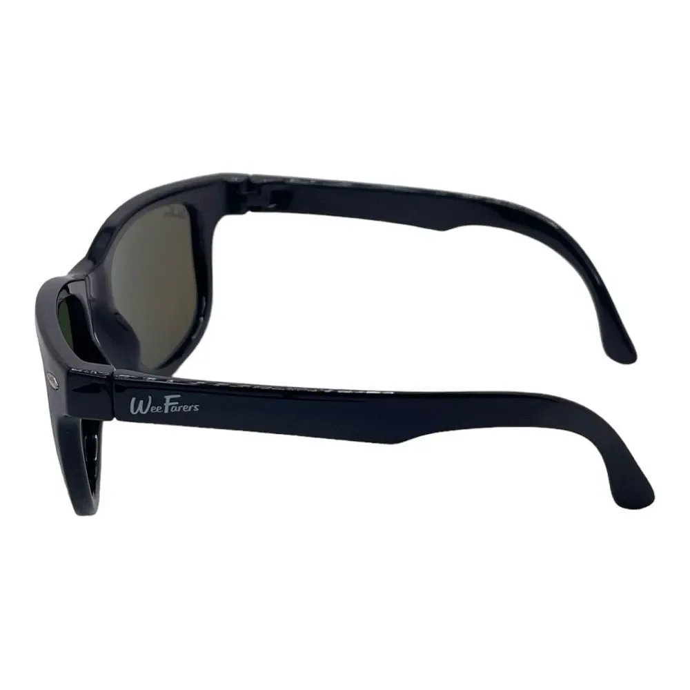 Youth WeeFarers Polarized Sunglasses Glossy Black Frames Mirrored Lens